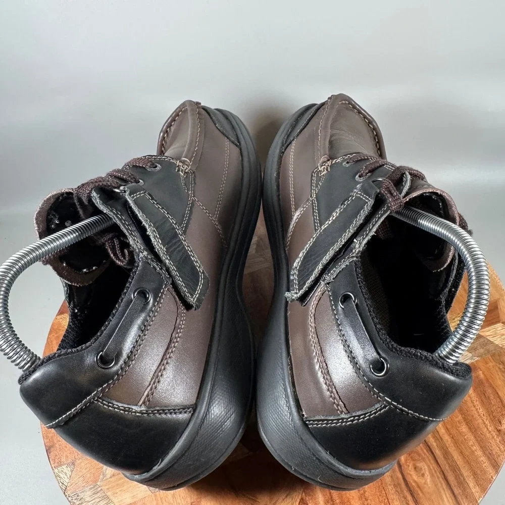 Orthofeet 422 Mens 8.5 2E Wide Brown Leather Orthopedic Boat Shoes Loafers
